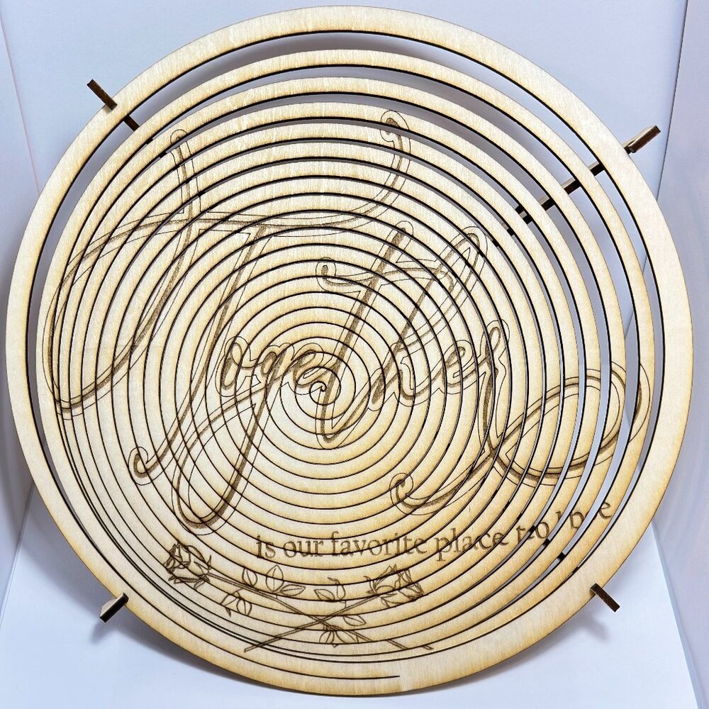 Wooden Decorative Spiral Bowl "Together is our favorite place to be"
